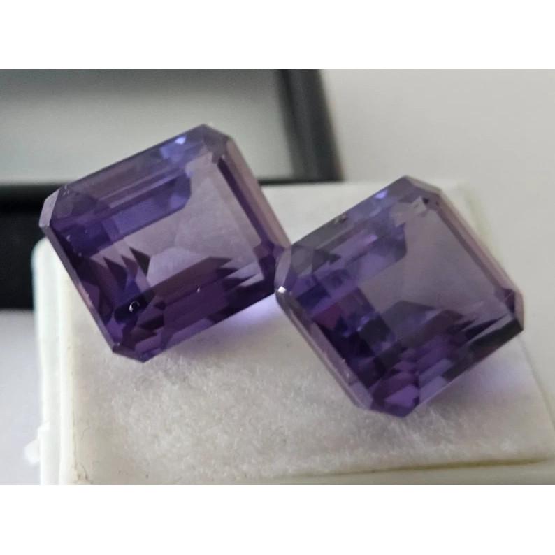 Emerald Cut Natural Color Changing Alexandrite 12-13 Ct Pair Stunning Gemstone