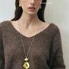 Frosted Wind Cave Pendant Long Necklace: Women's New Chinese Light Luxury Drawstring Sweater Chain