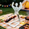 Hot Dog Grill Rack Portable Stainless Steel Sausage Cooker BBQ Tool for Camping Hiking Picnic Grilling