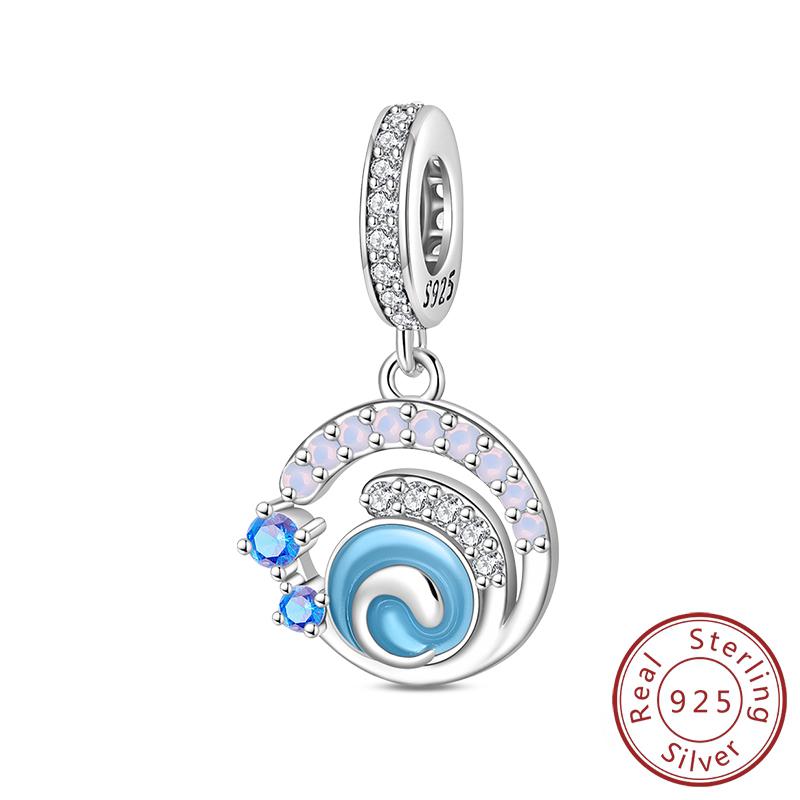 925 Silver Element Charms Beads Water Ice Fire Wind Pendants for DIY Bracelets Fine Jewelry Making