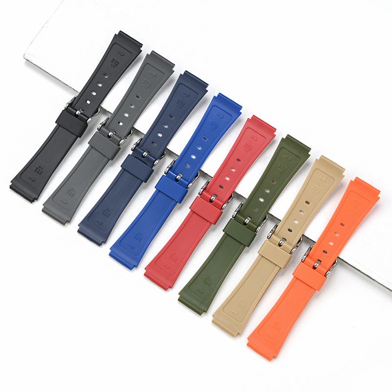 Resin Strap for Casio F-91W F-84 F-105 A158 159 AE-1200 1300 Stainless Steel Buckle Sport Waterproof TPU Replace Watch Band 18mm