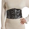 Gothic Solid Color Lift Up Female Waist Corset Wide Faux Leather Belt Women Fashion Slimming Waistband Elastic Corsets