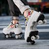 Transformable Dual-Use Roller Skates: 4-Wheel To Inline, Ice, & Walking Shoes