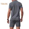 2 Teile/satz Männer Outfit Revers Kurzarm Pullover Tops Elastische Kordelzug Taille Taschen Shorts Set Einfarbig Sportswear