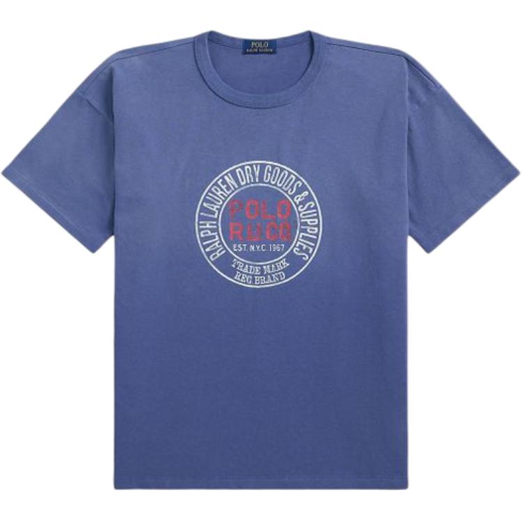 

Футболка с коротким рукавом и круглым вырезом Polo Ralph Lauren с логотипом, мужская, топы, синяя 710965006-001 L