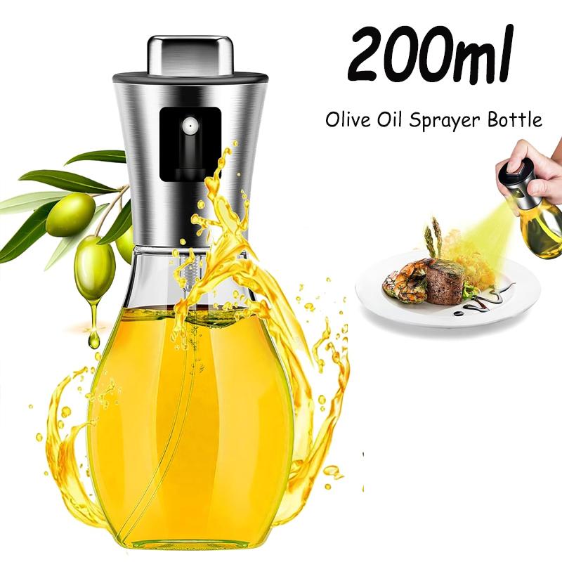 

200ml Glass Oil Sprayer for Cooking Olive Oil Spray Bottle Oil Dispenser Jar for Salad Frying BBQ Air Fryers Kitchen Baking