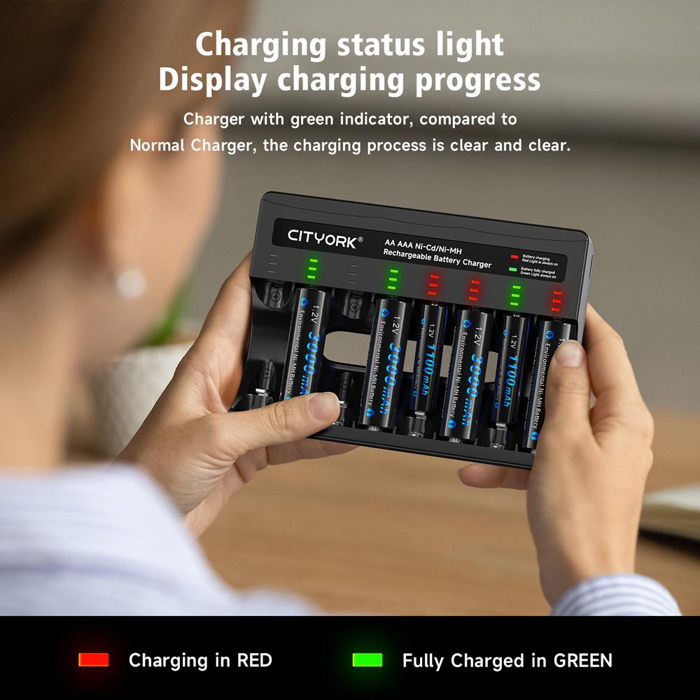 1.2V NI MH AA 2a Rechargeable Batteries 3000mAh Aa Ni-mh Battery+8 Solt LCD Charger For 1.2V NIMH 2a 3a Batteries Aa Aaa Battery