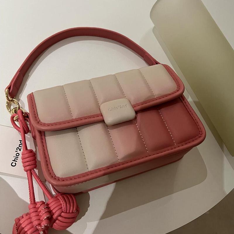 

Градиентная розовая сумка подмышкой для женщин, новые универсальные сумки через плечо, элегантные милые шикарные квадратные сумки