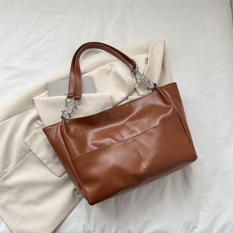 Fashionable Street Style Pu Tote Bag For Women Large Capacity Shoulder Bag