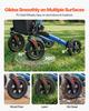 Rollator Walker with Seat for Seniors, Ultra Compact 3-Fold Rolling Walker, Lightweight Aluminum Mobility Walking Aid with PU Solid Wheels, Adjustable