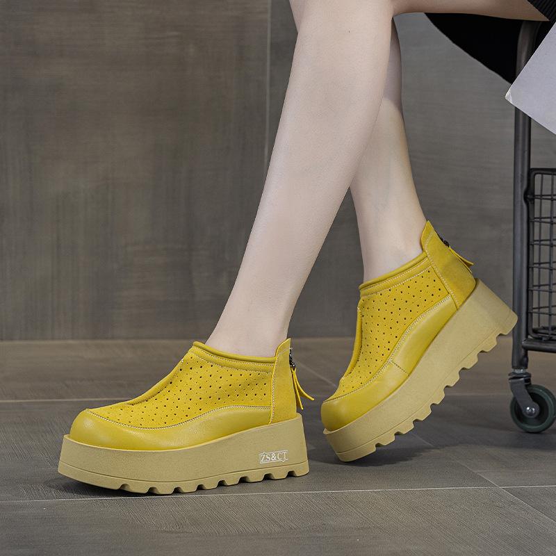Spring and summer new hole casual sandals breathable thick sole heightening versatile hollow 16