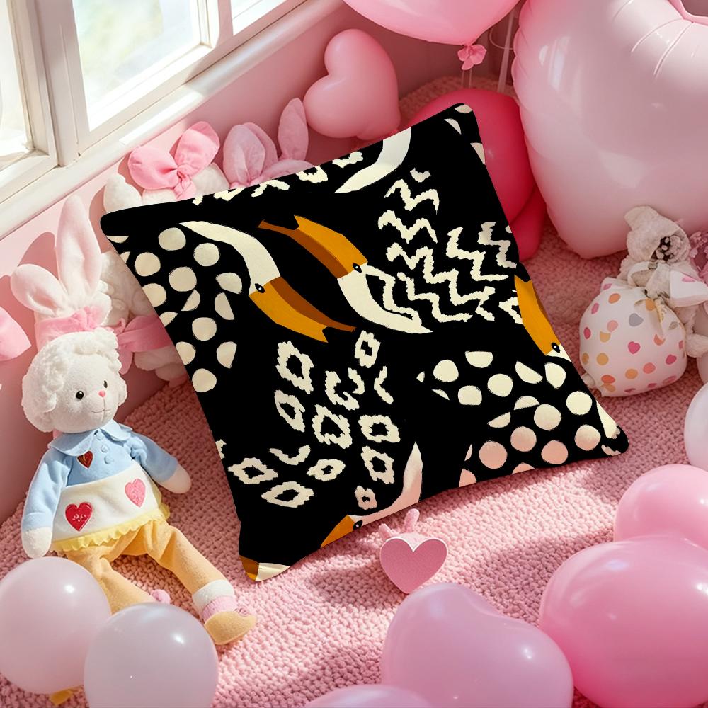 Art Abstract Illustration Cushion Cover Pattern Printed Pillowcase for Living Room Sofa Cushion Cover & Bedroom Decor