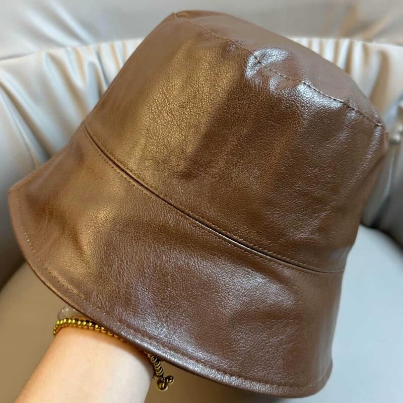 OEING Women's PU Leather Fisherman Hat