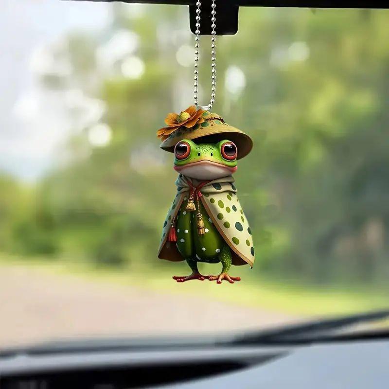 Fun Acrylic Dragon Car Rearview Mirror Hanging Decoration Keychain Pendant For Stylish Flair