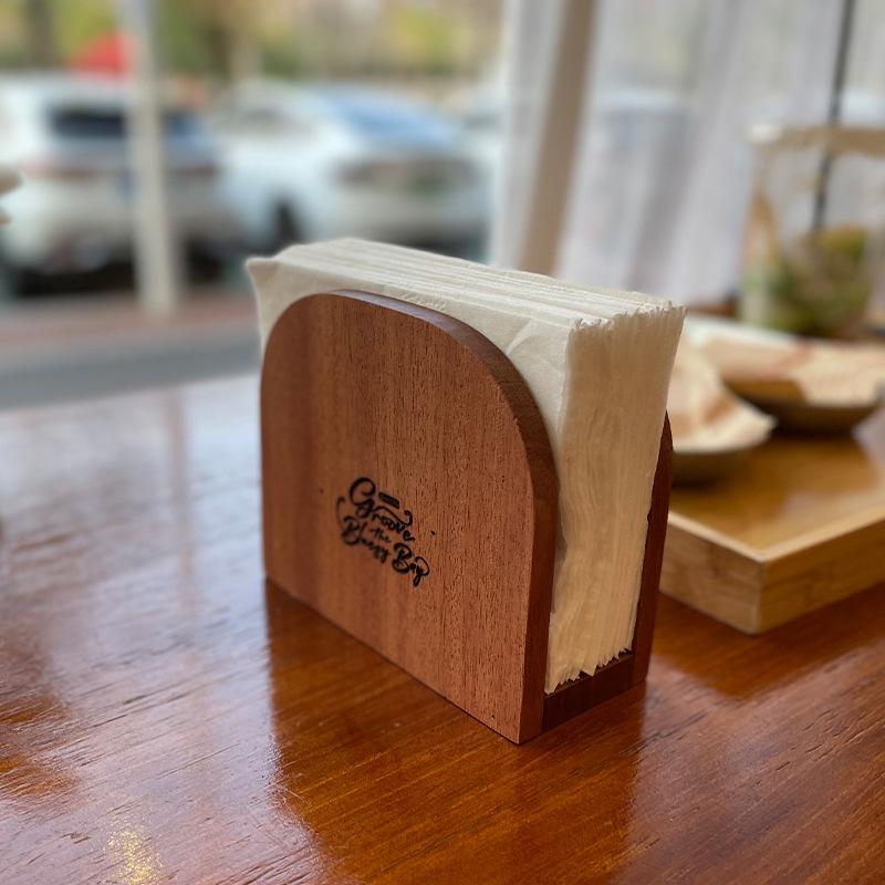 

Modern Wooden Upright Napkin Holder Dining Table Black Ebony Napkin Holder Restaurant Kitchen Storage Organizer Table Decoration