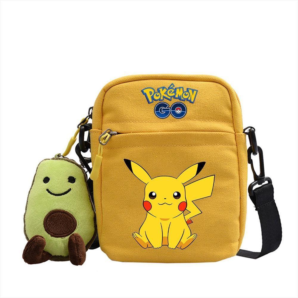 Plecak z anime Pokemon Mała płócienna torba na ramię z kieszenią na zamek do codziennego użytku