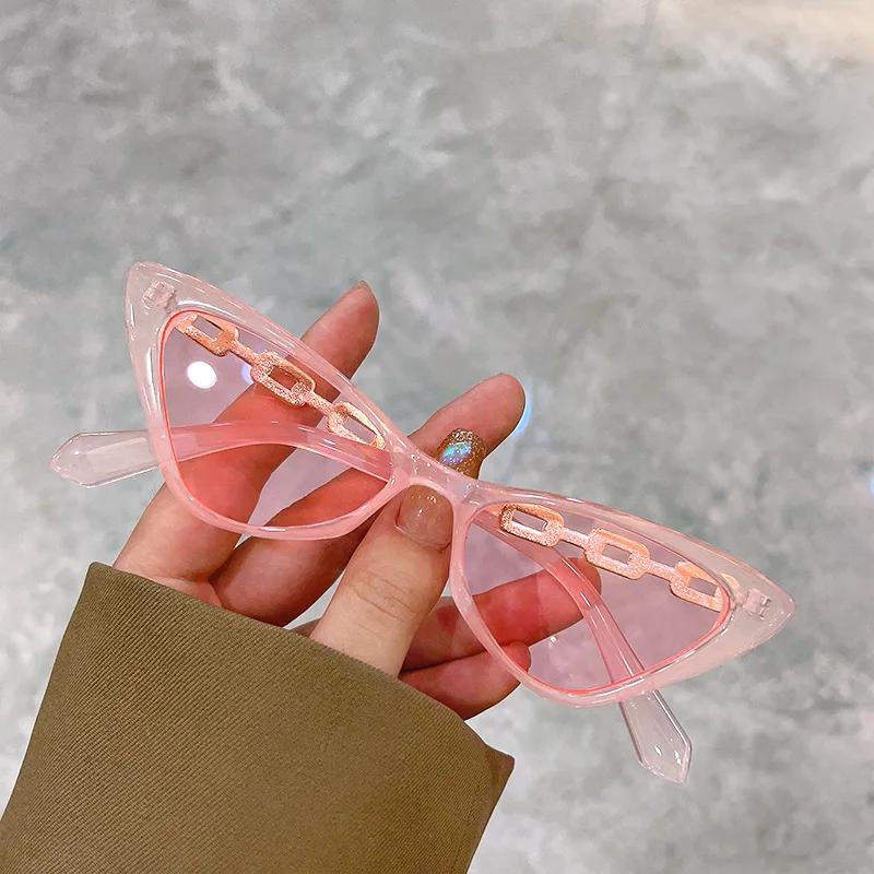 

Trendy Cat Eye Sunglasses for Women European American Style Small Frame Fashionable Versatile Decorative Eyewear