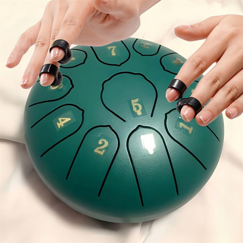 8-Inch 11-Note Steel Tongue Drum - C Key Portable Percussion Instrument for Yoga Beginners