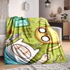 1pc Adventure Time Flannel Throw Blanket - Lightweight Soft Warm All-Season Blanket for Sofa, Bed, Travel, Camping  L1029185