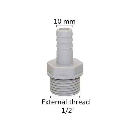 1/2" BSP Male Thread To 8mm 10mm 12mm Straight Connectors Barbed Pagoda Type Connection Coupling Joint Plastic Pipe Fittings 1Pc