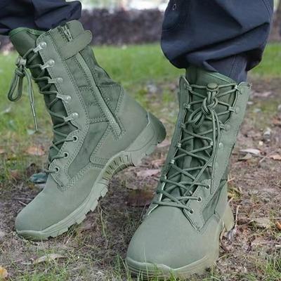 Fashion New High Top Combat Boots Green Desert Brown Boot Lightweight Training Boots Hiking Boot