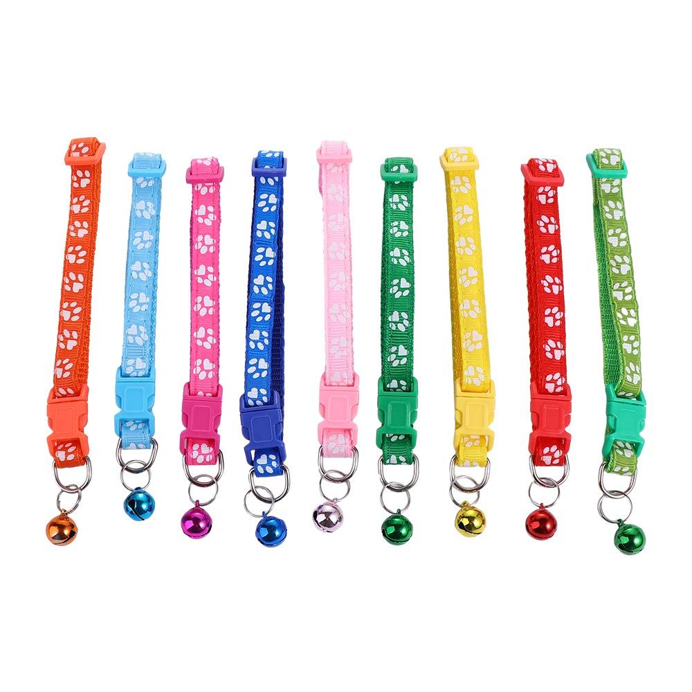 Lovely Cute Easy Wear With Bell Cat Paw Print Pet Supplies Cat Necklace Grooming Accessories Pet Collar