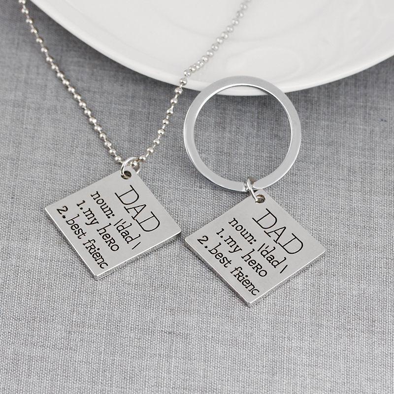 My Hero Best Friend Dad Pendant Necklace Key Rings Key Chains Gifts Jewelry Accessories Fathers