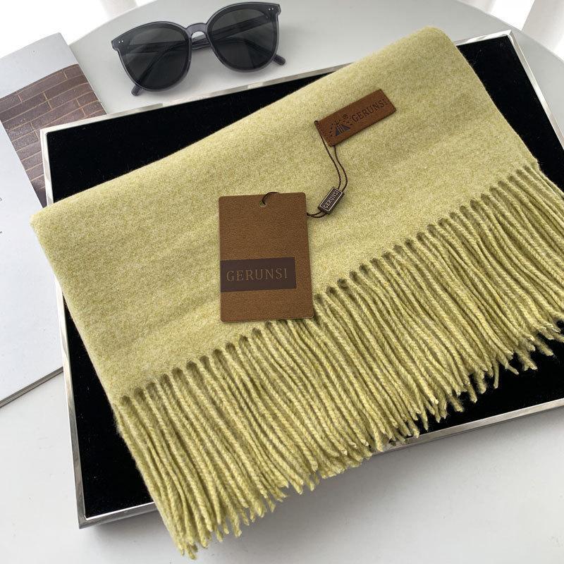 Scarf dual-purpose women's autumn and winter high-end imitation cashmere shawl with a classic solid color warm scarf