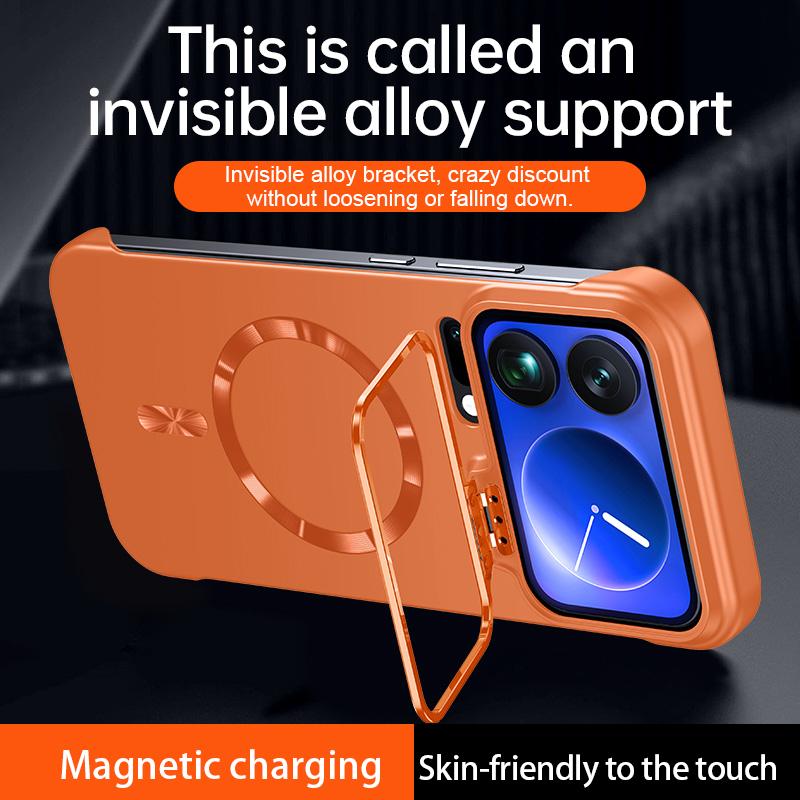 Ultra Thin Metal Lens Holder for Magsafe Magnetic Phone Case for Xiaomi Mi 17 15 14 Pro Max Solid Matte Frameless Hard PC Cover