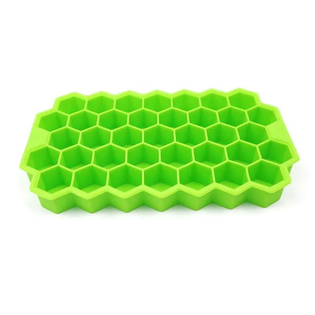 Silicone Honeycomb Shape Ice Cube Tray Silicone Ice Cube Maker Mold with Lids for Ice Cream Party Whiskey Cocktail Cold Drink