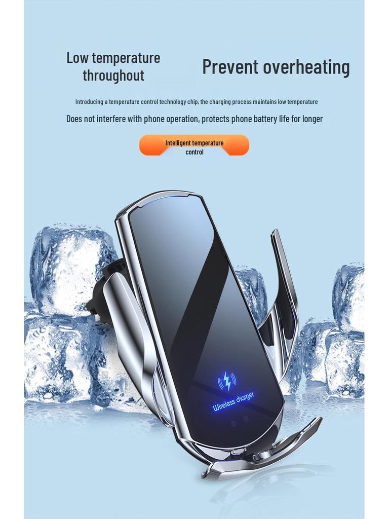 Q3 Wireless Car Charger Mount: 15W Automatic Clamping Phone Holder for Navigation
