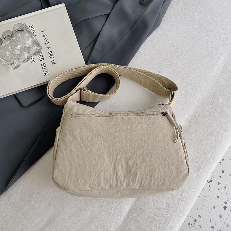 Solid Color Crossbody Bag Women's Multi-Compartment Lightweight Shoulder Bag