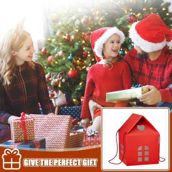 Cutie Cadou Căsuță Minunată de Crăciun Ambalaj Reutilizabil cu Tematică de Casă de Vacanță Cutie Decorativă de Păstrat Suveniruri Decorațiune de Iarnă pentru Casă