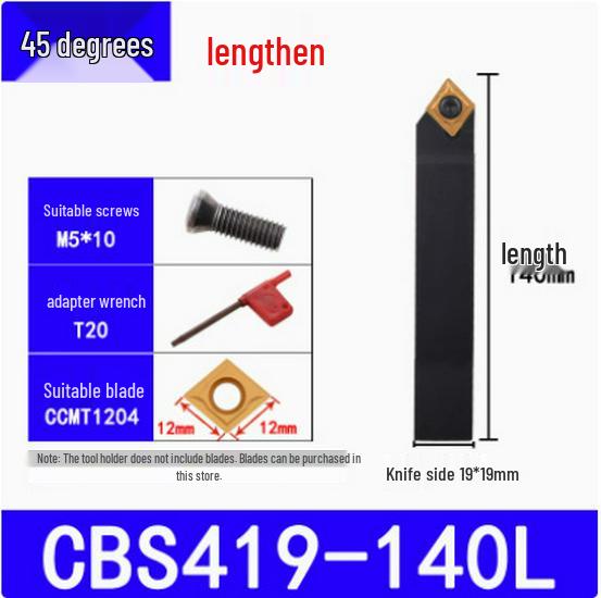 45°/90° Rough Boring Bar Holder with Replaceable Head & CBS/BSB Cutter