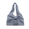 Women's Shoulder Bags Retro Bow Plaid Ladies Underarm Vest Bag Korean Style Casual Portable Female Shopping Handbags Tote Bags