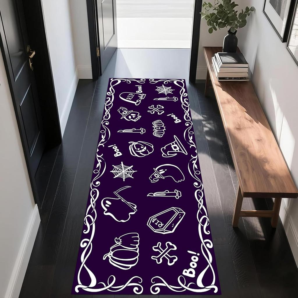 Sun and Moon Runner Rug, Boho Moon Phase Celestial Night Sky Witchcraft Sun Moon Gothic Area Rugs, Meditation Floor Mat