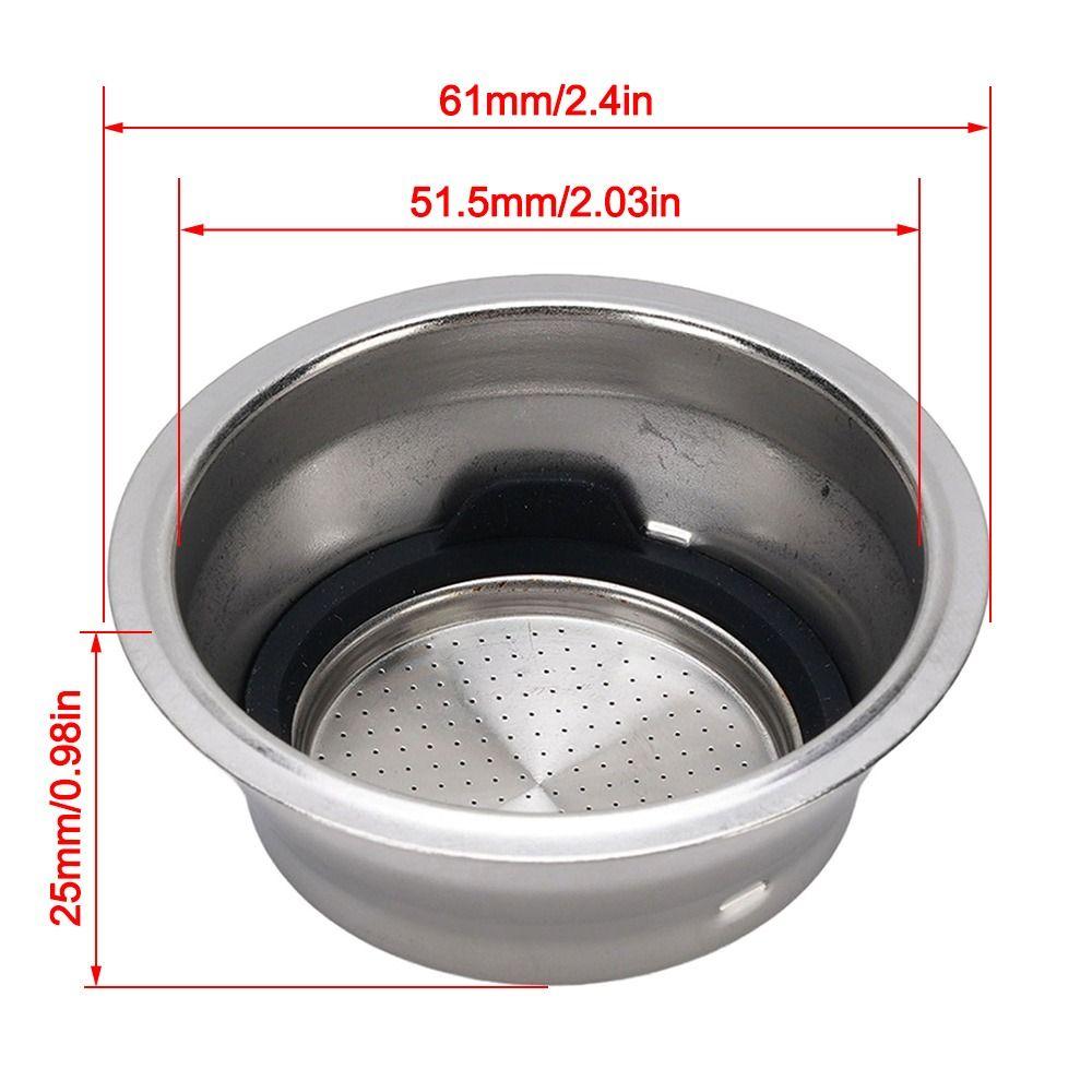 Edelstahl Siebträgerkorb 51MM Silber Edelstahl Siebträgerkorb Mit Silikondichtung Doppelter Tassen