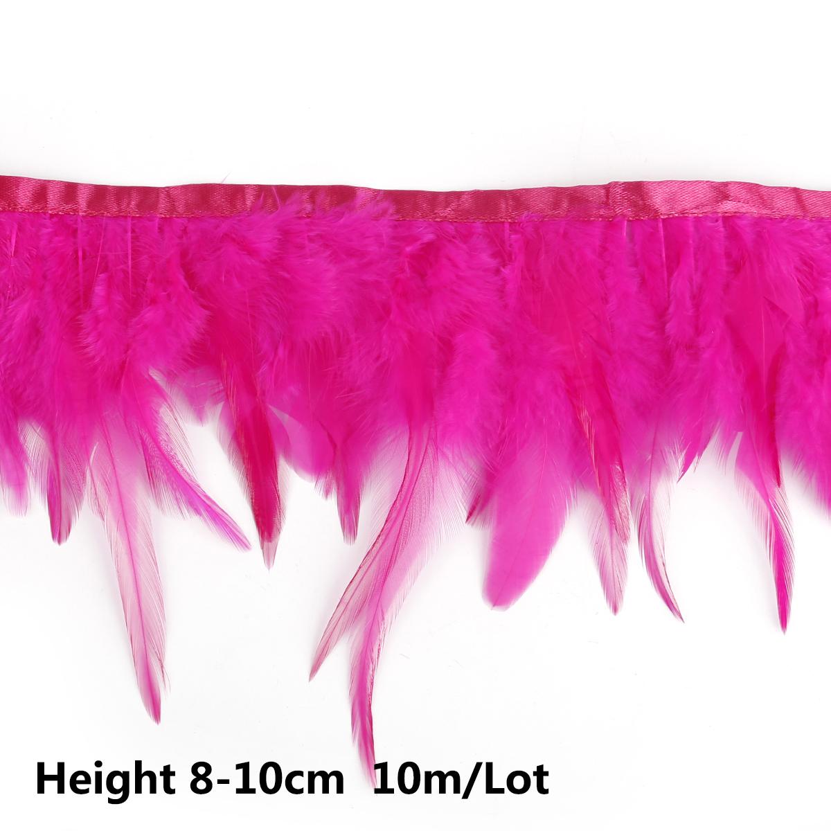 

Разноцветная ткань с отделкой из куриных перьев 8-10 см, боковая полоса, отделка из перьев куриного фазана, свадебное украшение для одежды 8-10cm 10meters фуксия