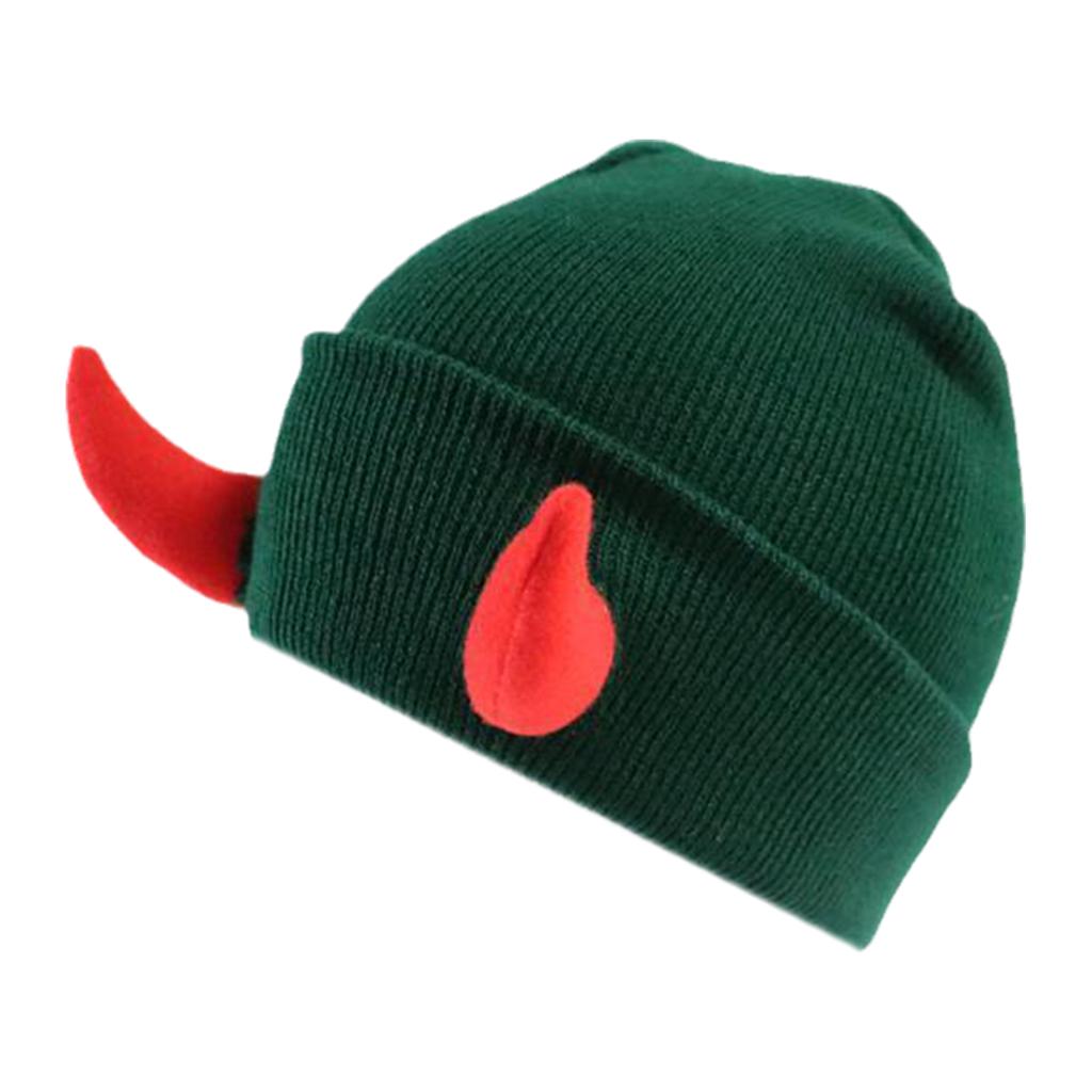 Fashion Knit Hat for Women Men Handwoven Beanie Cap Crochet Hat for Girl Boys Party Devil Horn Hat Novelty Accessories