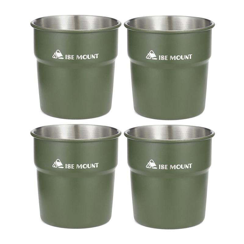 300ml Beer Wine Cups Portable Stainless Steel Tableware Tea Coffee Milk Beer Mug Stackable Camping Water Cup for Travel Hiking