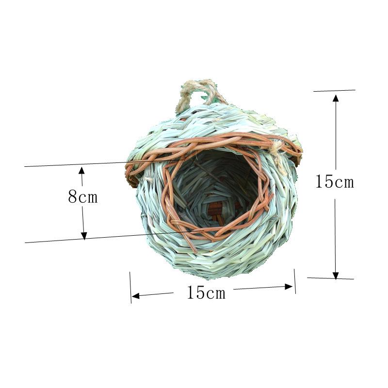 Handmade Straw Woven Bird Cage - Outdoor Hanging Bird Nest House Decoration