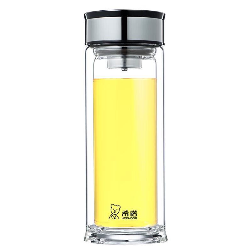 XINUO Double-Layer Portable Glass Tea Water Cup