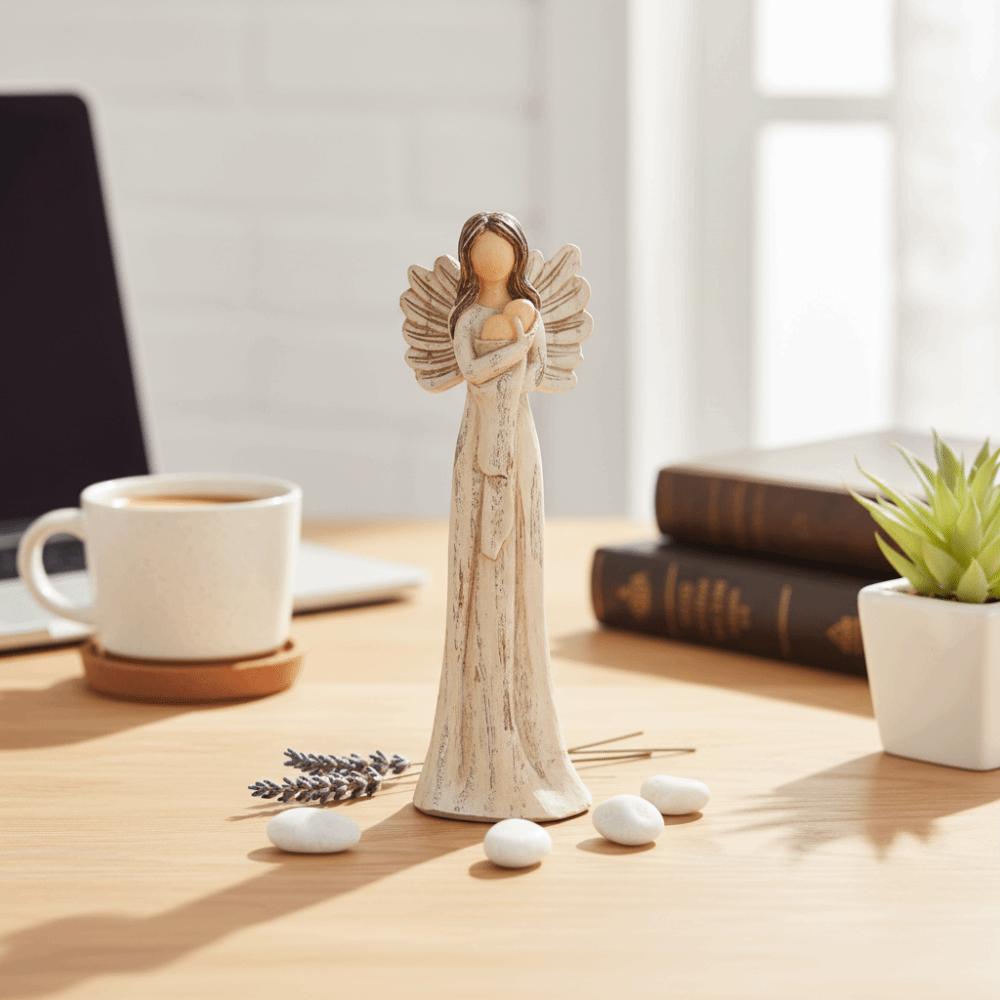 Retro Angel Sculpture Model Handmade Modern Art Crafts Vintage Angel Figure Statue Office