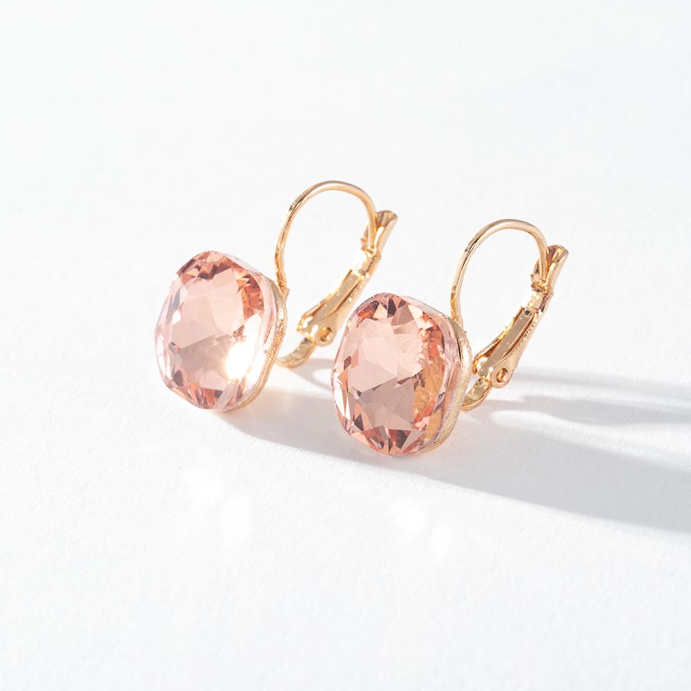 

Pinkdudu романтические 6 цветов квадратные стеклянные серьги-кольца модные легкие роскошные простые геометрические серьги для женщин ювелирные изделия PD1499 коричневый