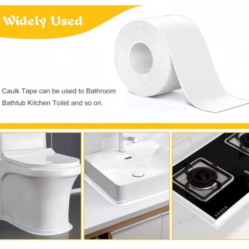 PVC Sealing Tape Caulk Tape Kitchen Sealant Strip Bathroom Self Adhesive Shower Tile Sealer Mildew-proof Tub Countertop