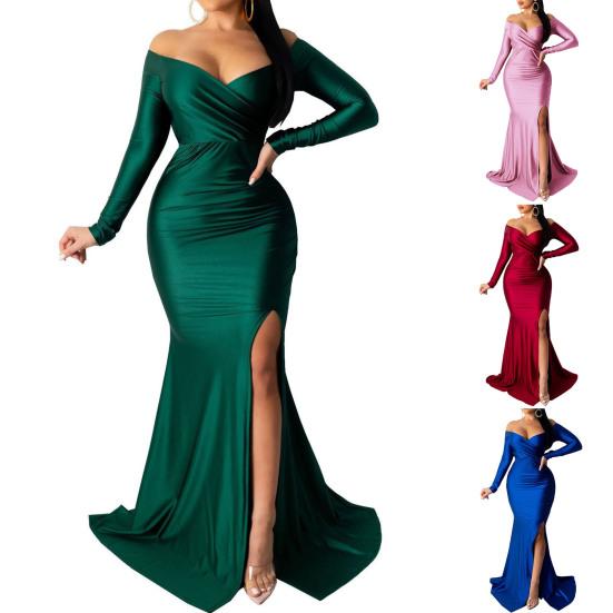 Dámské spodničky velké velikosti Dámské bodycon šaty Sexy šaty s výstřihem do V mimo ramena Pouzdrové šaty s tenkým zadečkem pro ženy