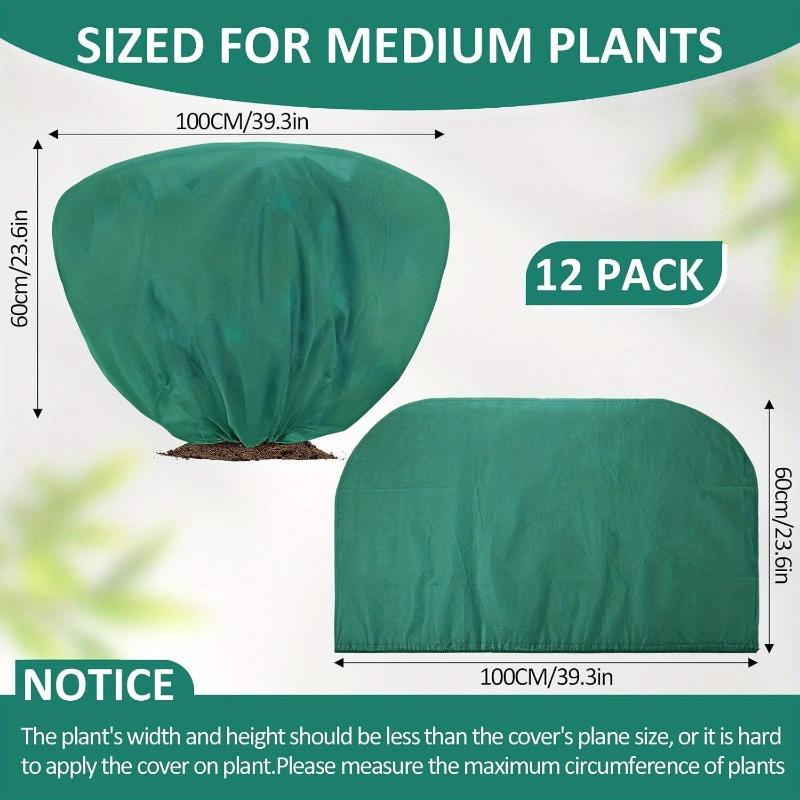 

12pcs Winter Plant Covers Frost Protection Bags for Shrubs Trees and Roses 100x60cm with Drawstring Autumn Winter Outdoor Garden