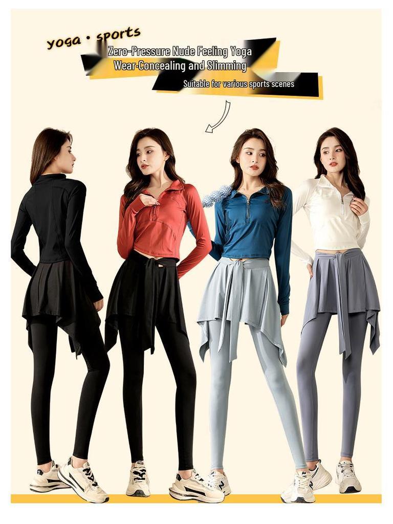 High-Quality Women's Two-in-One Yoga Skirt-Pants for Fitness and Running