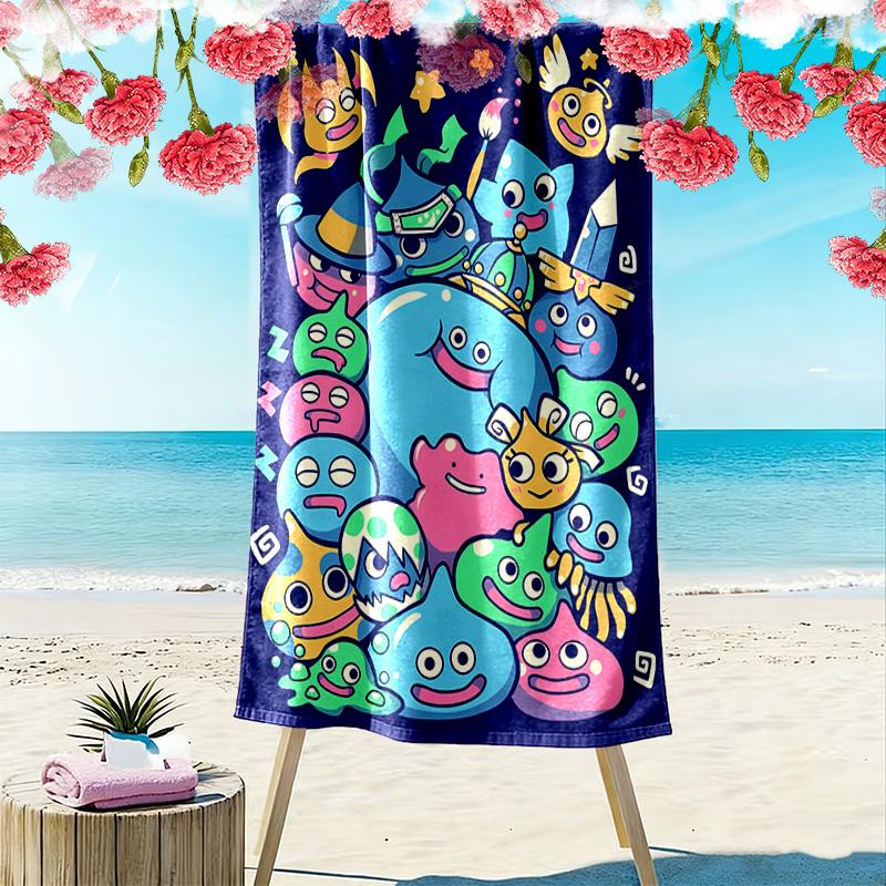 Colorful Cartoon Slime 2D Flat Print Beach Towel, Large Soft Quick Dry Towel for Beach Camping SwimmingSSTJ0917169