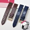 13 14 16mm 18mm 19mm 20mm Thin Soft crocodile leather strap For Longines L4 L2 VC MIDO Cartier Pin buckle brown blue WatchBand